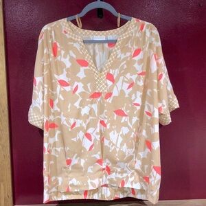 NWOT NY&C Coral and Tan Blouse XL